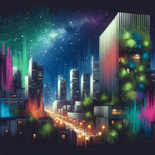 Illustration of San Luis Potosi at night