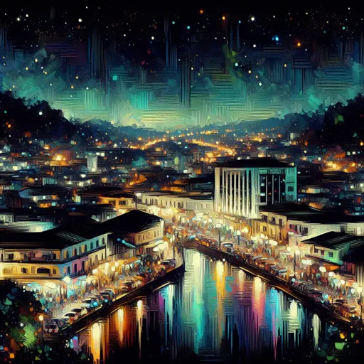 Illustration of San Pedro Sula at night