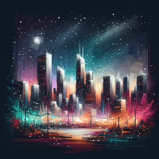 Illustration of San Salvador at night