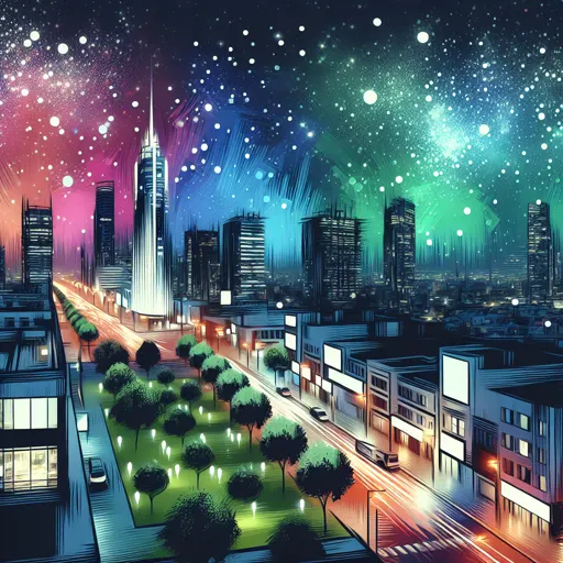 Illustration of Sankt Gallen at night