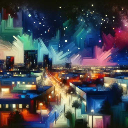 Illustration of Santa Cruz at night