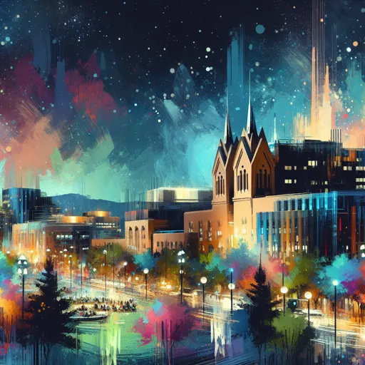Illustration of Santa Fe at night