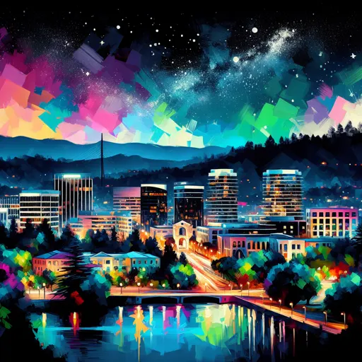 Illustration of Santa Rosa at night