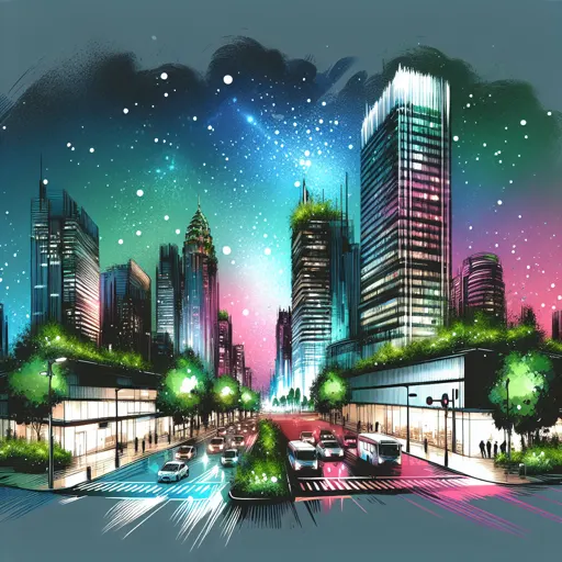 Illustration of Santos at night
