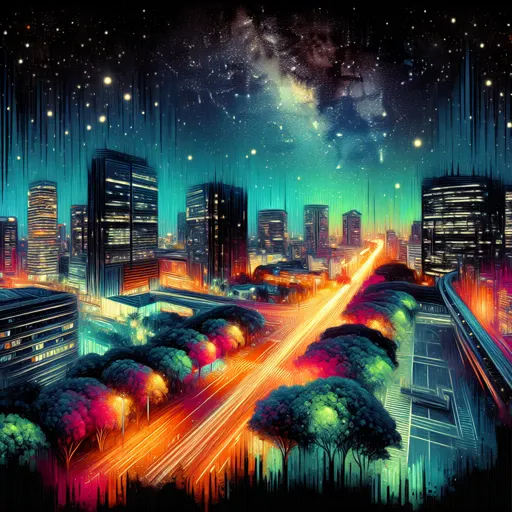 Illustration of Sapporo at night