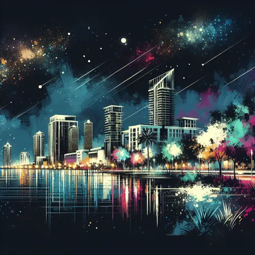 Illustration of Sarasota at night