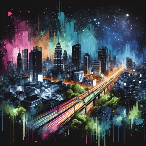 Illustration of Saskatoon at night