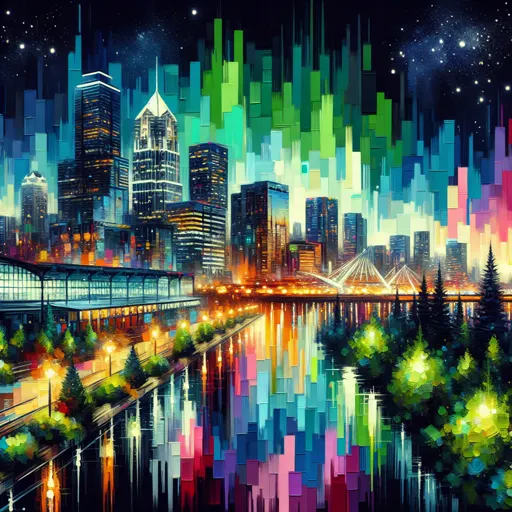 Illustration of Savannah at night