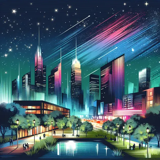 Illustration of Scranton at night