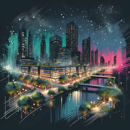 Illustration of Senai at night
