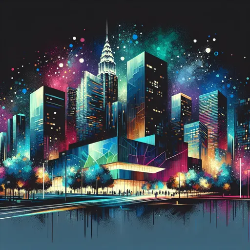 Illustration of Shijiazhuang at night