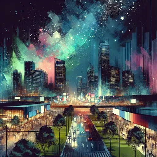 Illustration of Shikarpur at night