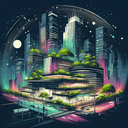 Illustration of Shreveport at night