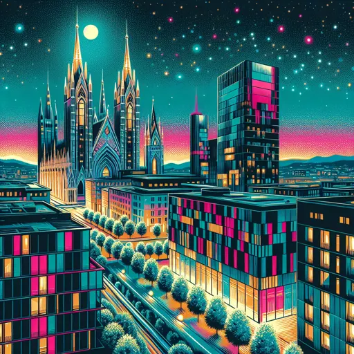Illustration of Siena at night