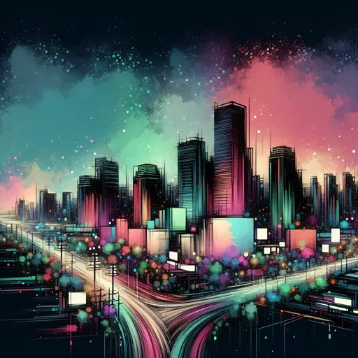 Illustration of Soest at night