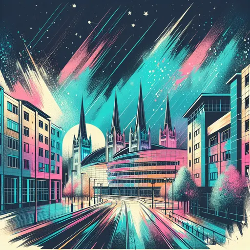 Illustration of Southampton at night