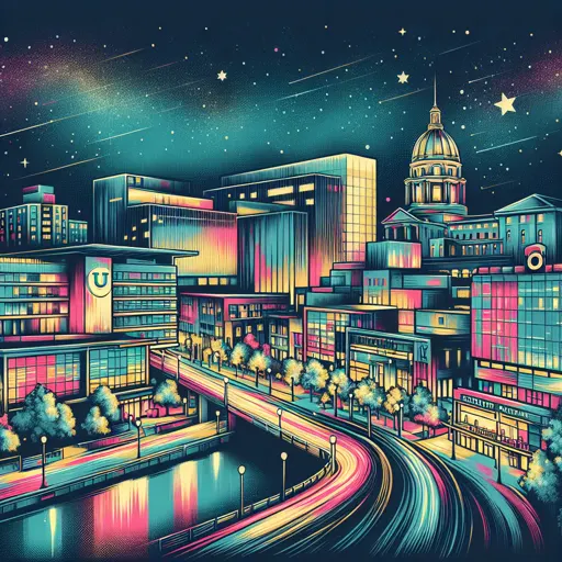 Illustration of State College at night