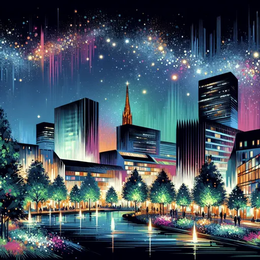 Illustration of Strasbourg at night