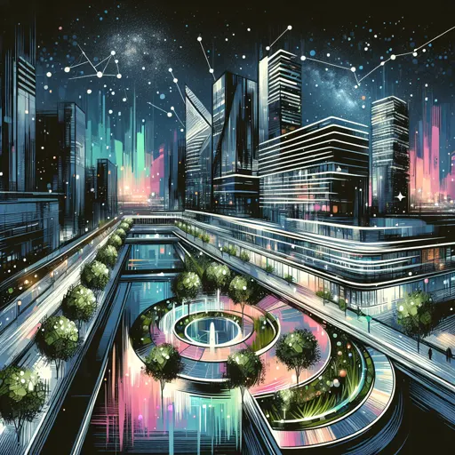 Illustration of Stratford at night