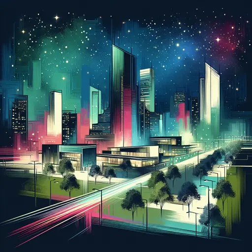 Illustration of Sunchales at night