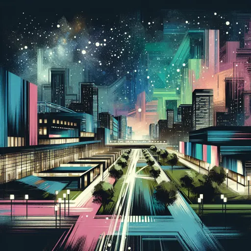 Illustration of Sunderland at night