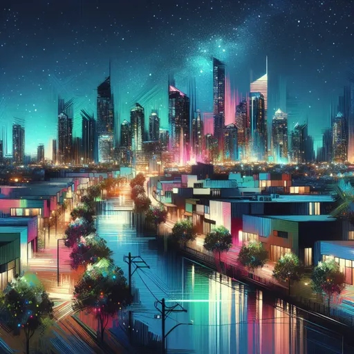 Illustration of Sunshine Coast at night