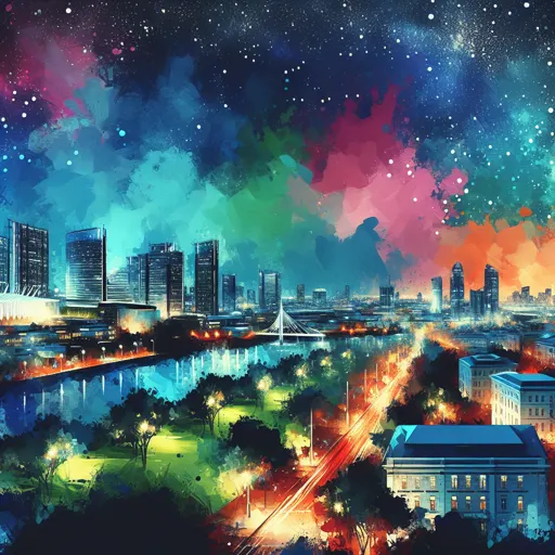 Illustration of Surat at night