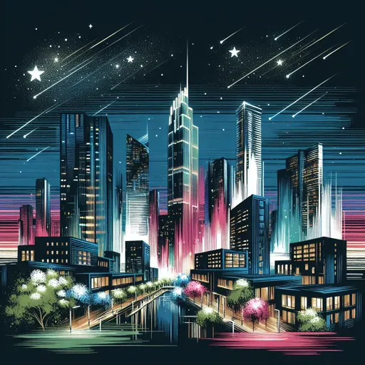 Illustration of Sydney at night