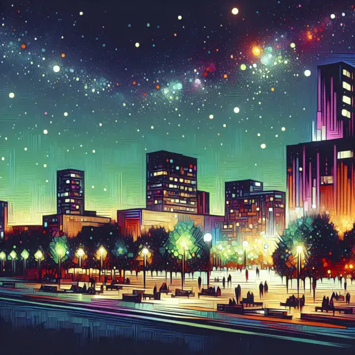 Illustration of Székesfehérvár at night