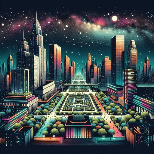 Illustration of Taganrog at night