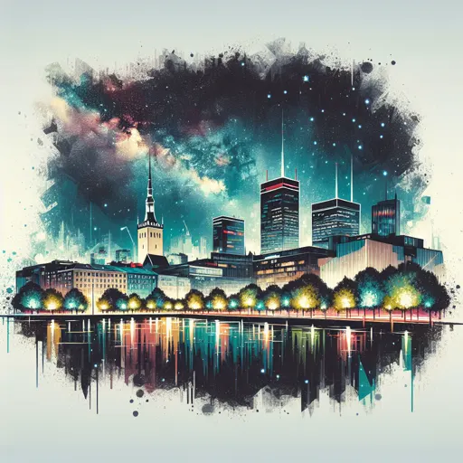Illustration of Tallinn at night