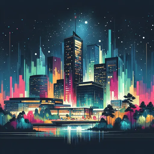 Illustration of Tartu at night