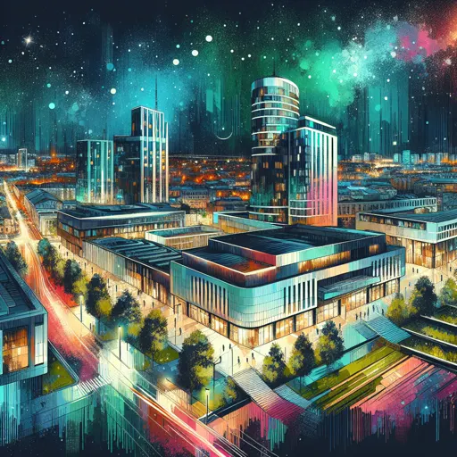 Illustration of Tbilisi at night