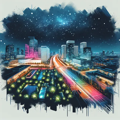 Illustration of Tel Aviv Area at night