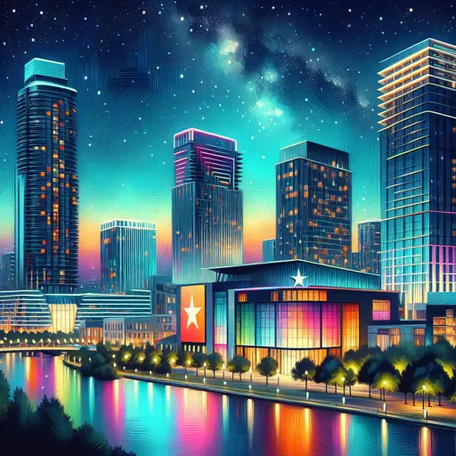 Illustration of Texas City at night