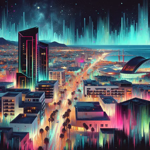 Illustration of Tijuana at night