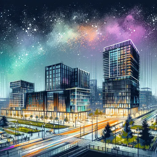 Illustration of Tirana at night