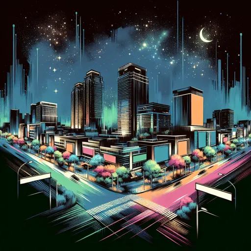 Illustration of Tours at night