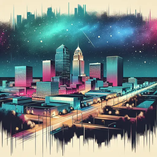 Illustration of Tulsa at night