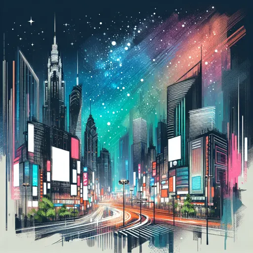 Illustration of Uberlandia at night