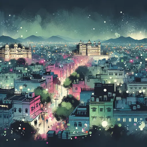 Illustration of Udaipur at night