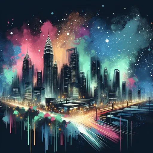 Illustration of Udupi at night