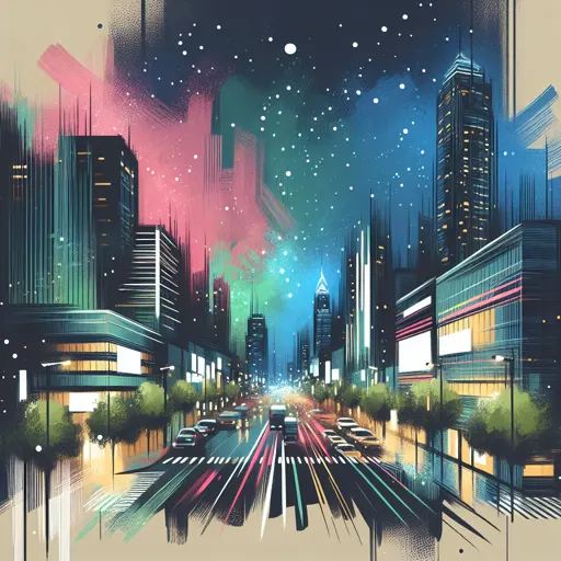 Illustration of Ulyanovsk at night
