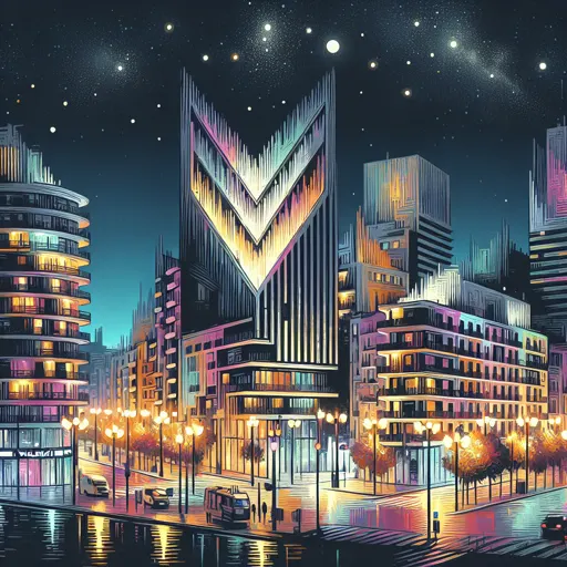 Illustration of Valencia at night
