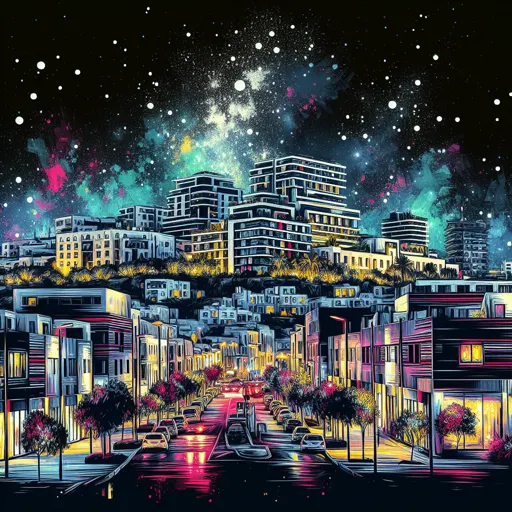 Illustration of Valletta at night