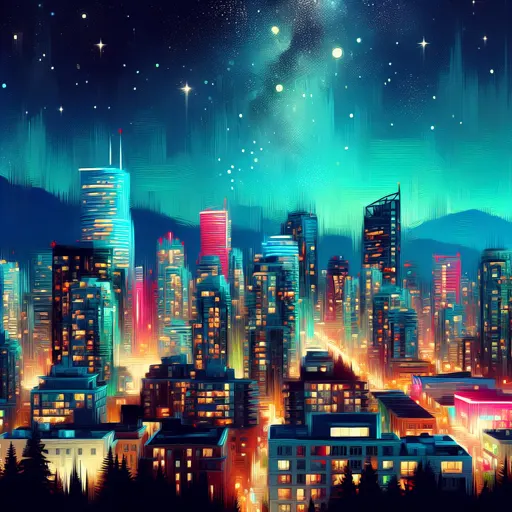 Illustration of Vancouver at night