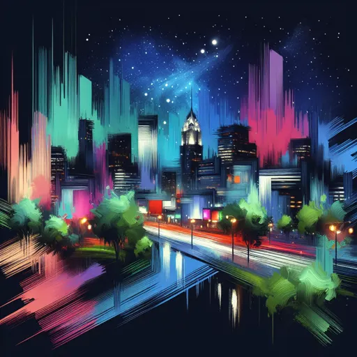 Illustration of Varanasi at night