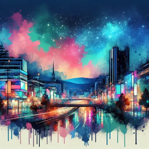 Illustration of Varna at night