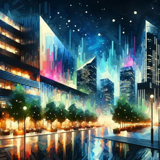 Illustration of Vijayawada at night