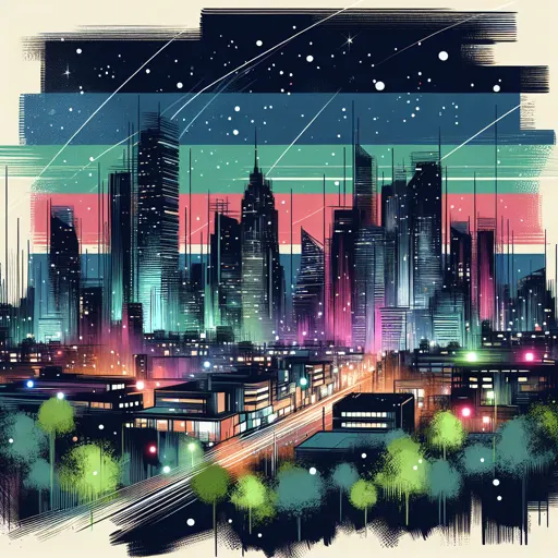 Illustration of Visakhapatnam at night